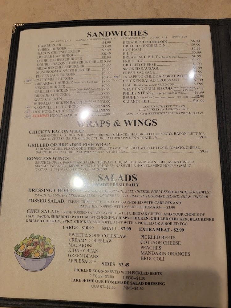 West End Restaurant Menu image 1