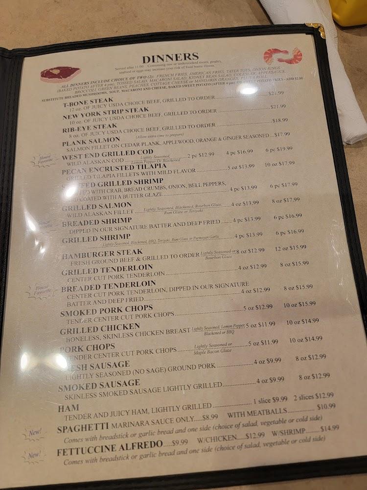 West End Restaurant Menu image 2
