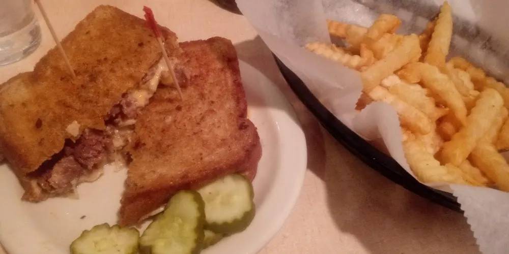 Reuben Sandwich and Fries