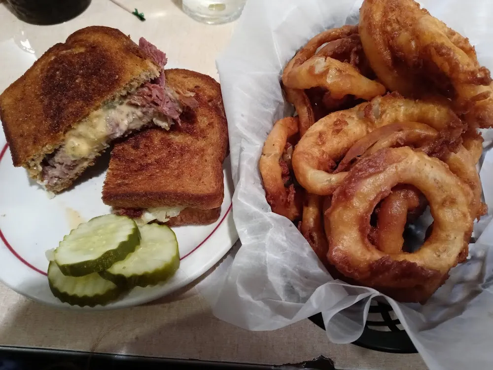 Rueben Sandwich and Small Order of Onion Rings